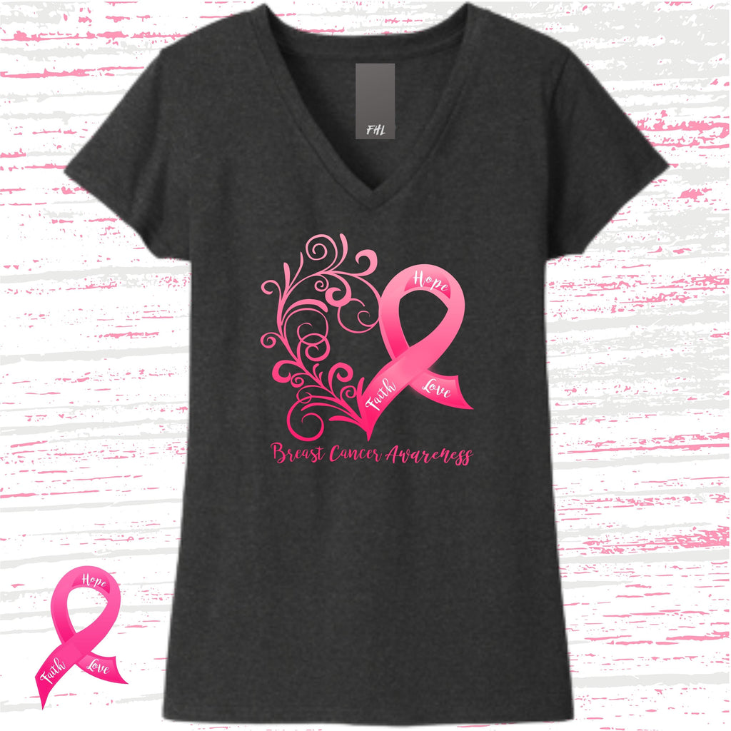 Breast Cancer Awareness Women’s Recycled V-Neck T-Shirt