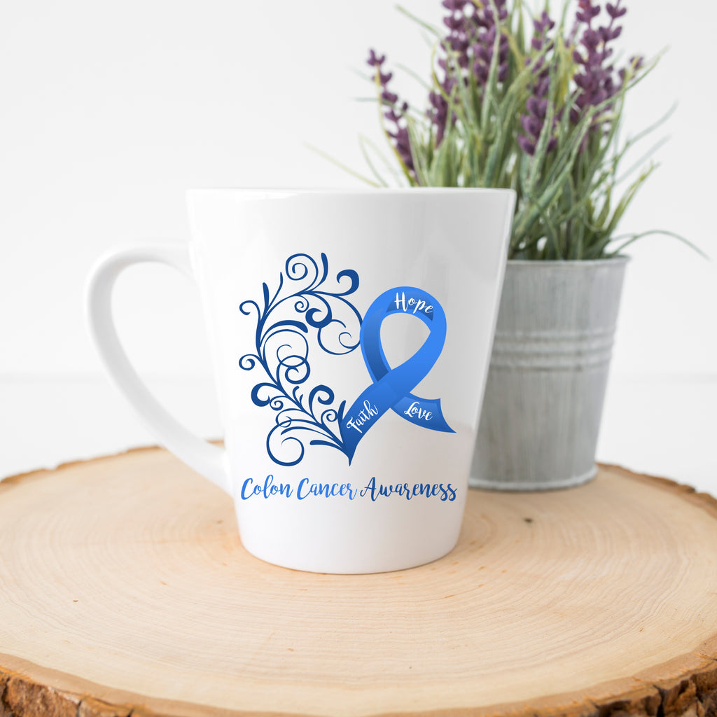 Colon Cancer Awareness Latte Mug (12 oz.)