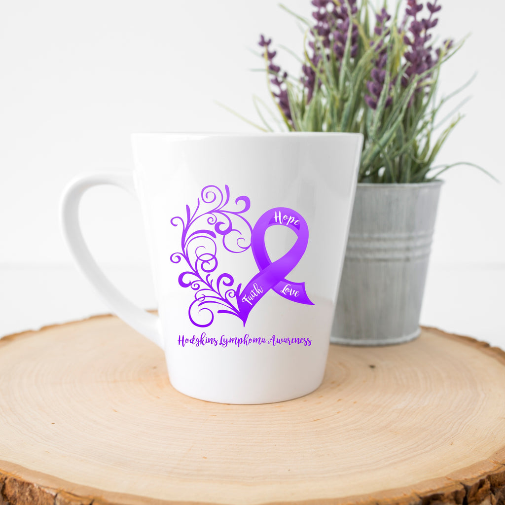 Hodgkins Lymphoma Awareness Latte Mug (12 oz.)