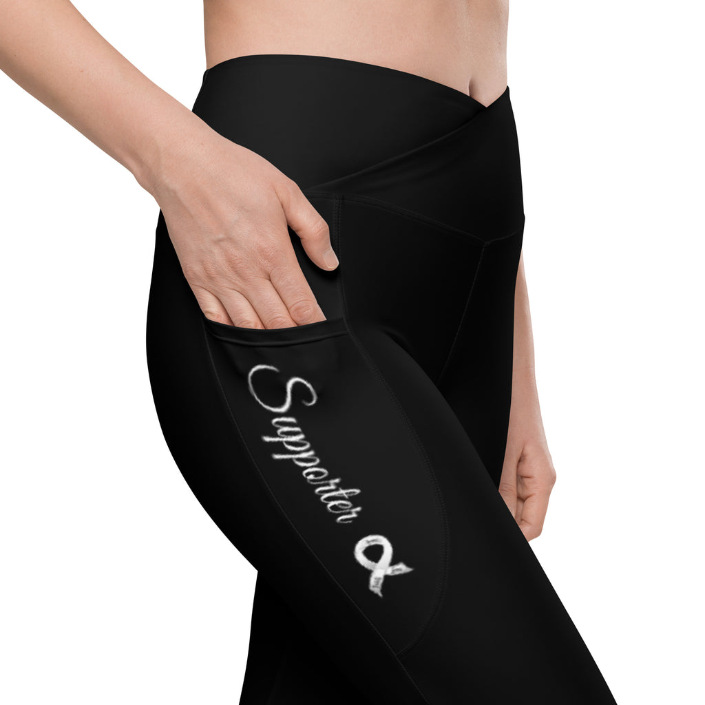 Lung Cancer "Supporter" Crossover Waist Leggings with Pockets