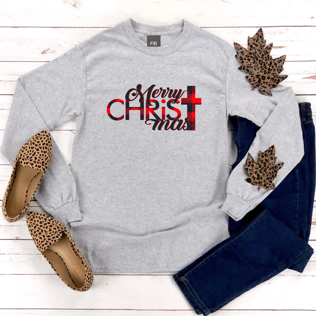 Merry ChrisTmas Plus Size Long Sleeve Shirt - Several Colors Available