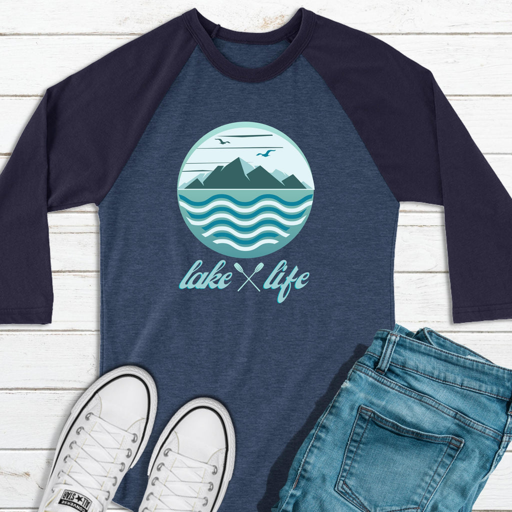 Mountain Lake Life 3/4 Sleeve Raglan Shirt - Several Colors Available