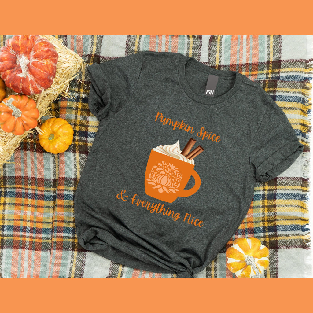 Pumpkin Spice & Everything Nice Dark Grey Heather T-Shirt