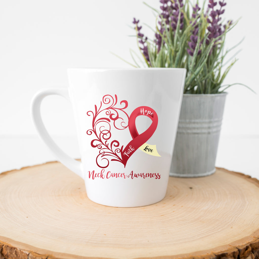 Neck Cancer Awareness Latte Mug (12 oz.)