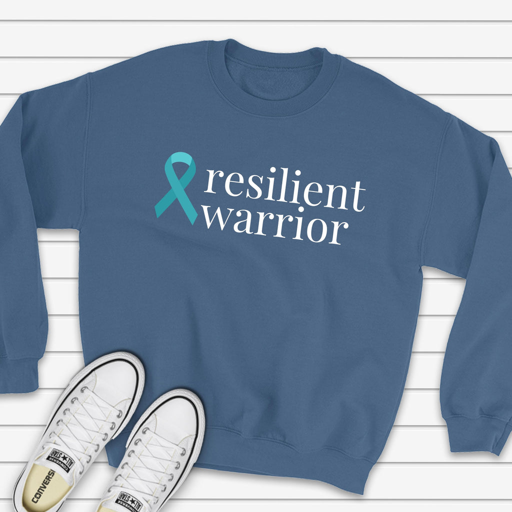 Ovarian Cancer resilient warrior Ribbon Sweatshirt (Several Colors Available)