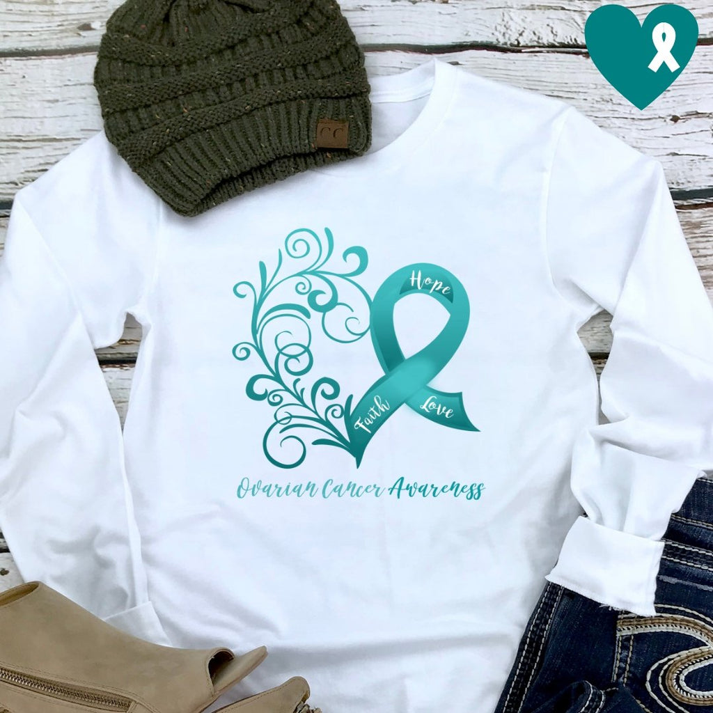 Ovarian Cancer Awareness Long Sleeve Tee (Several Colors Available)