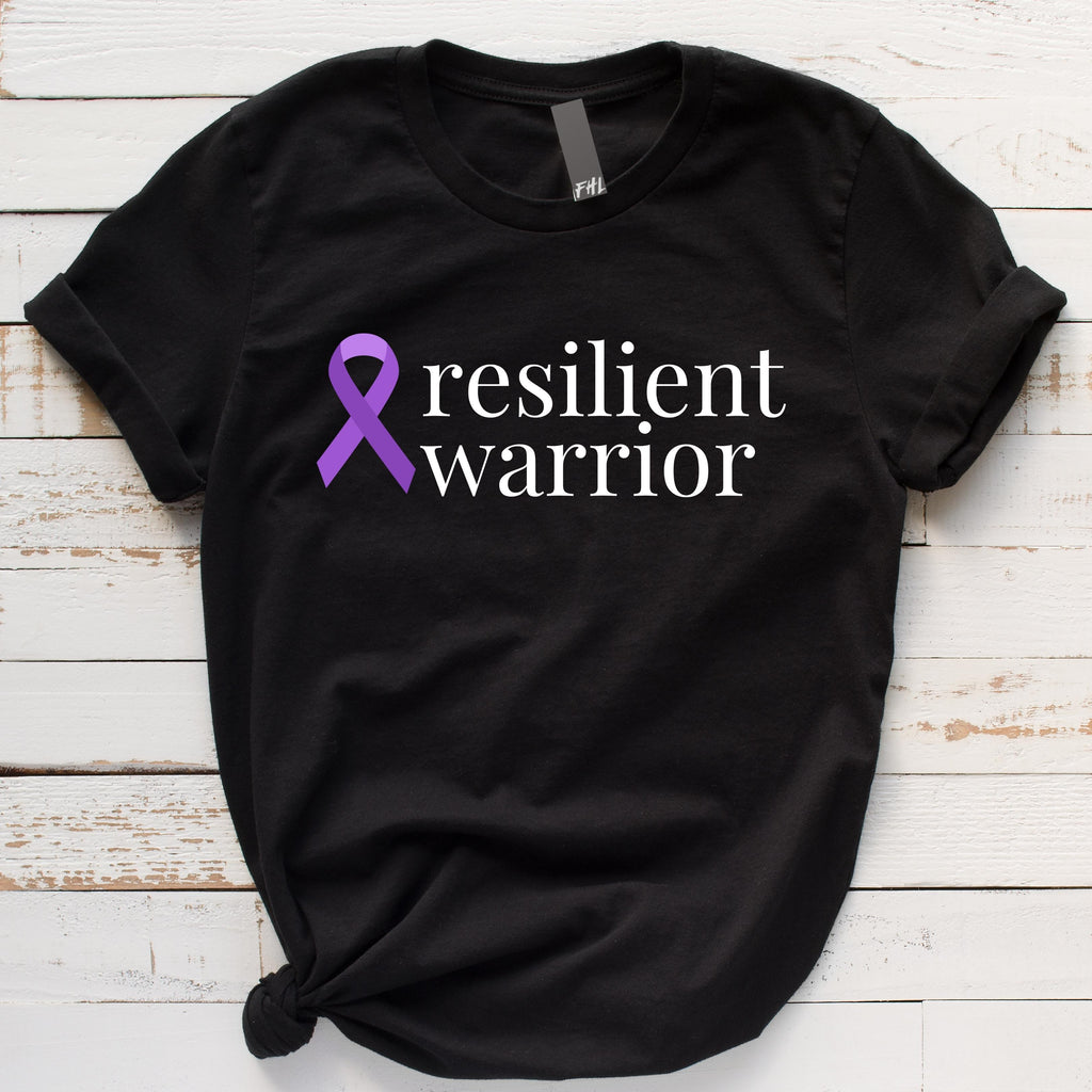 Pancreatic Cancer resilient warrior T-Shirt - Dark Colors