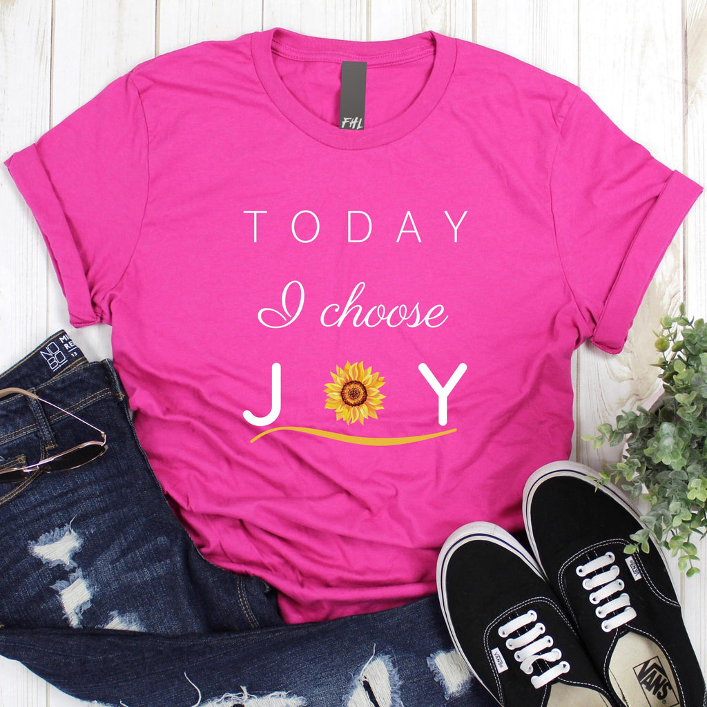 "Today I Choose Joy" T-Shirt (Berry) (Quick Ship)