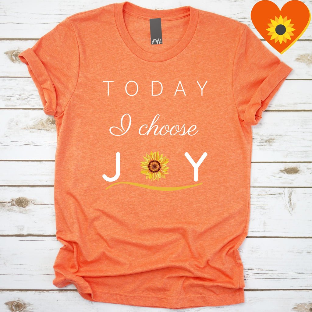 "Today I Choose Joy" Heather Orange T-Shirt (Size 3XL) (Quick Ship)