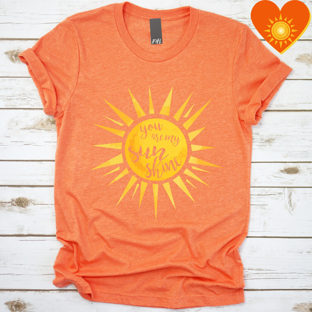You Are My Sunshine Heather Orange T-Shirt Size Large