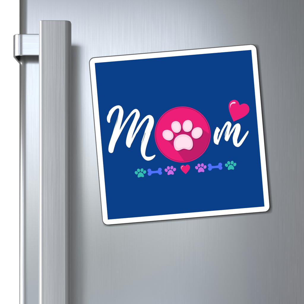 Dog Mom Heart Magnet (Royal Blue) (3 Sizes Available)