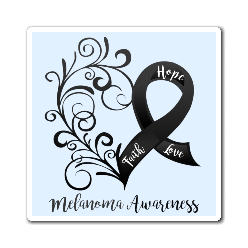 Melanoma Awareness Magnet (Light Blue) (3 Sizes Available)