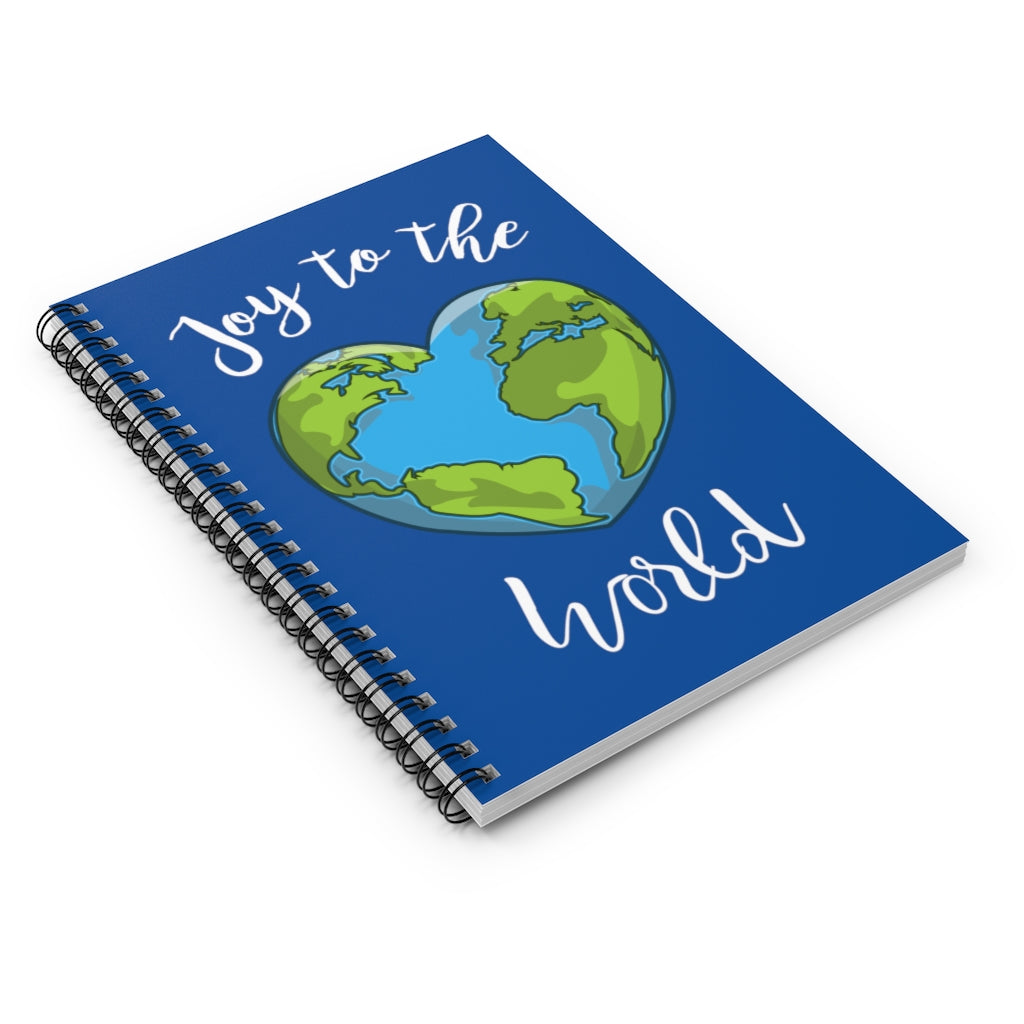 Joy to the World Royal Blue Spiral Journal - Ruled Line