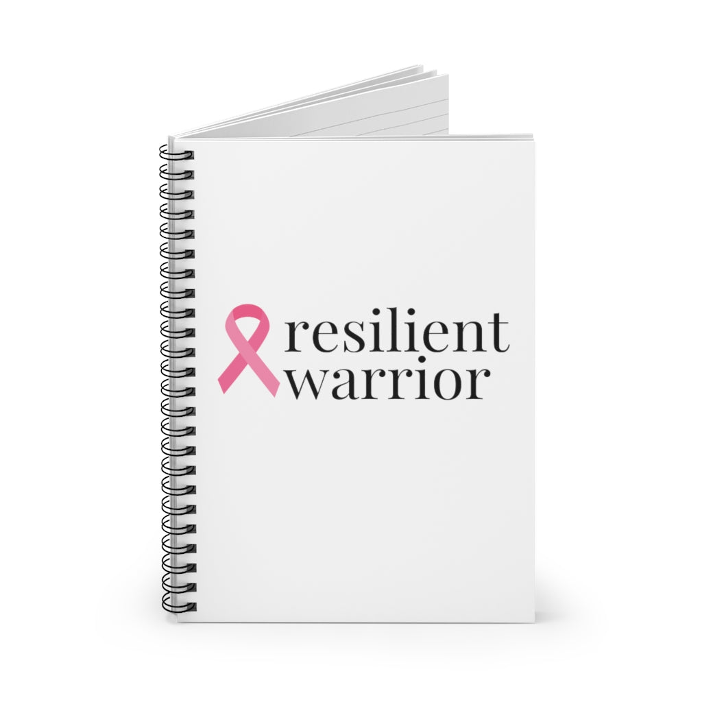 Breast Cancer resilient warrior Spiral Journal - Ruled Line