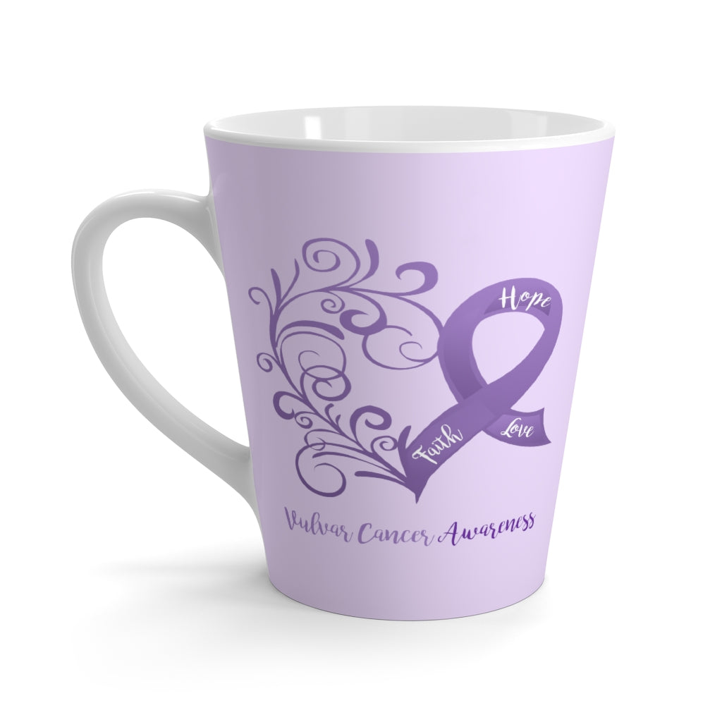 Vulvar Cancer Awareness Lavender Latte Mug (12 oz.)