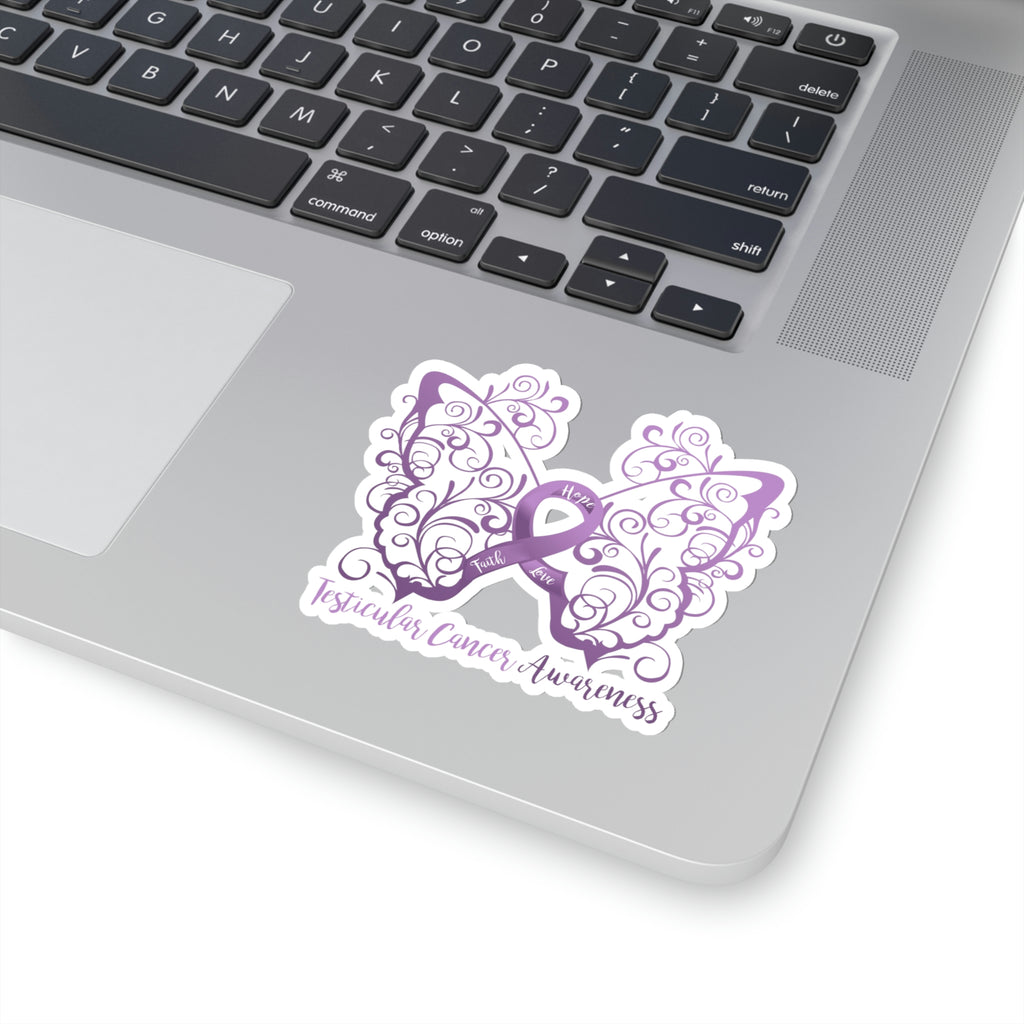 Testicular Cancer Awareness Butterfly Sticker (3x3)