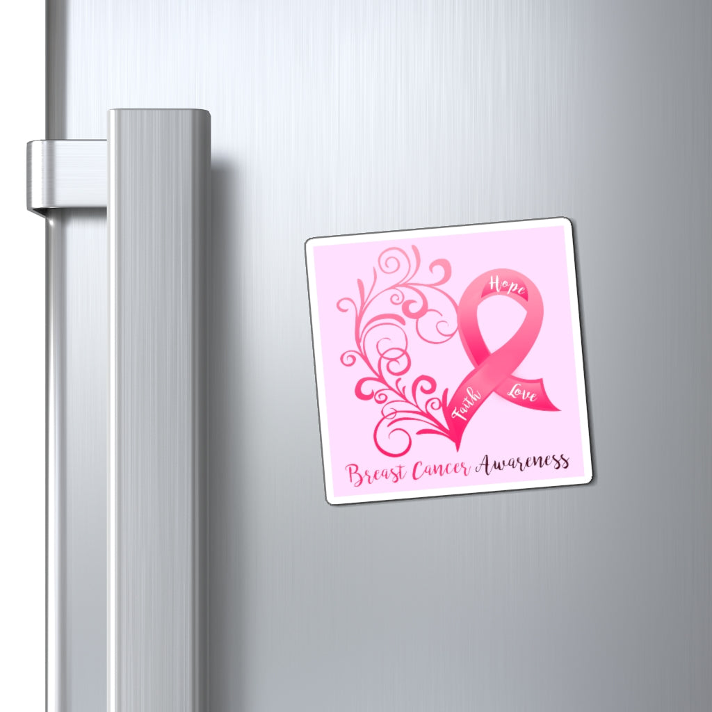 Breast Cancer Awareness Magnet (Pink Background) (3 Sizes Available)