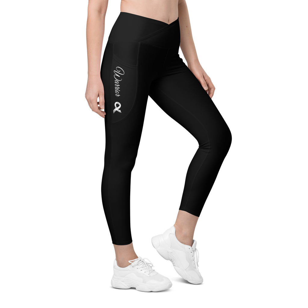 Lung Cancer "Warrior" Crossover Waist Leggings with Pockets