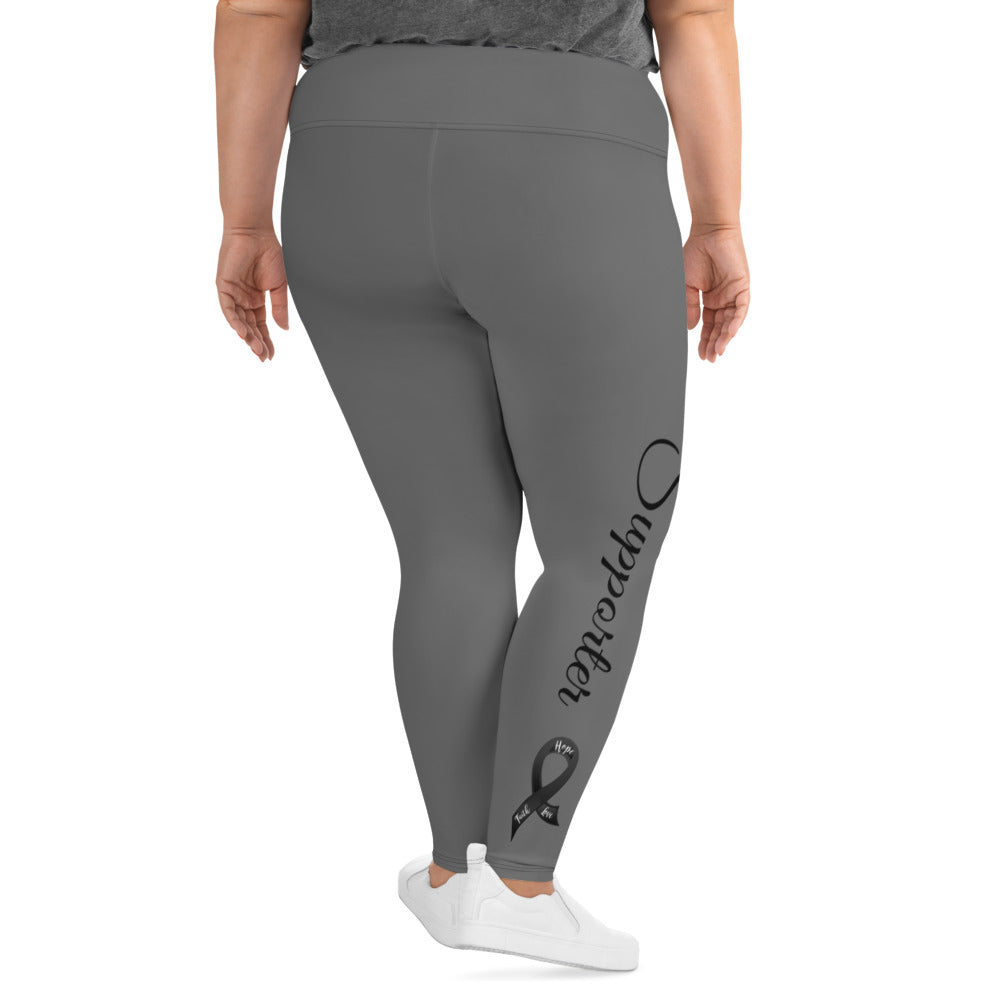 Skin Cancer/Melanoma "Supporter" Plus Size Leggings (Dark Grey)