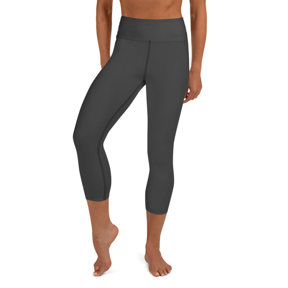 Head & Neck Cancer "Survivor" Yoga Capri Leggings (Dark Grey)