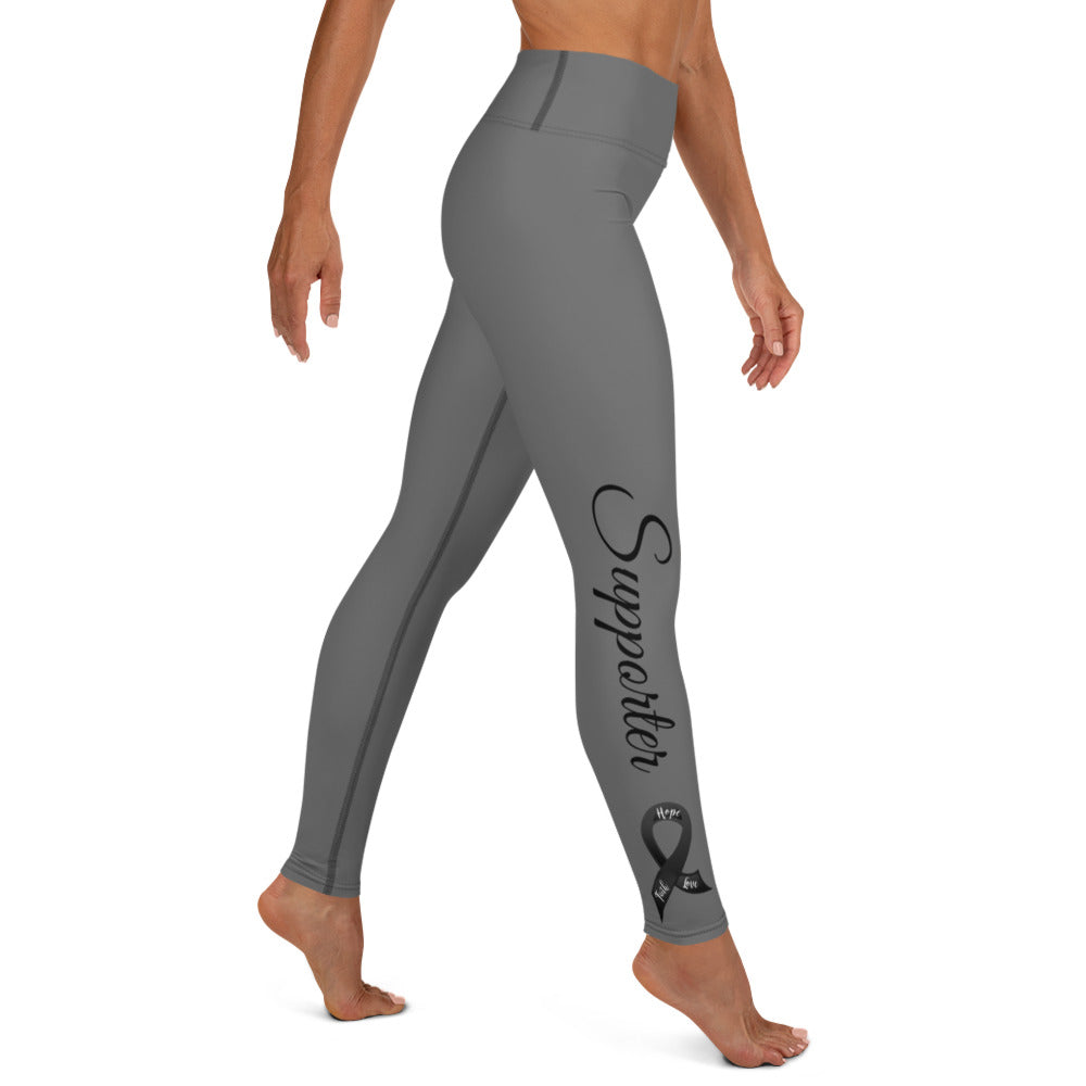Skin Cancer/Melanoma "Supporter" Yoga Full Length Leggings (Dark Grey)