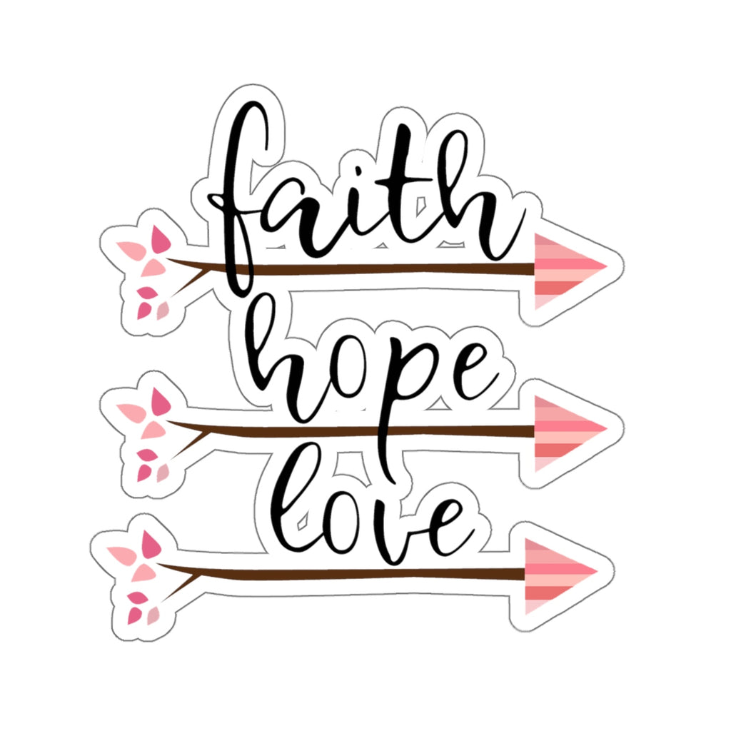 Faith Hope Love Arrows Sticker (3X3)