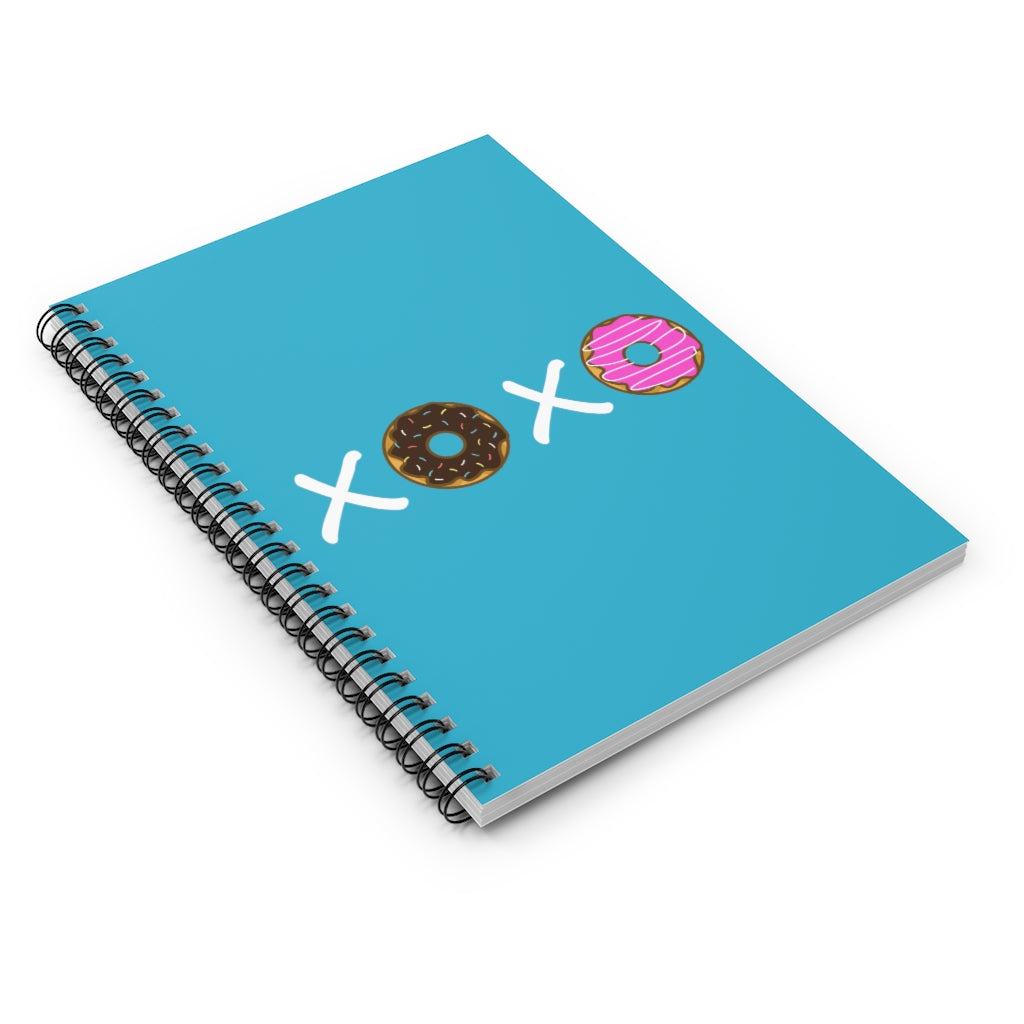 XOXO Donuts Aqua  Spiral Journal - Ruled Line