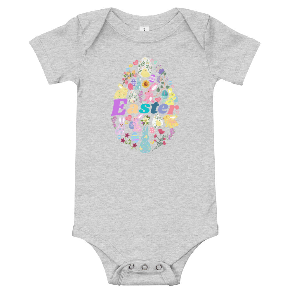 Easter Egg Bunny Baby Short Sleeve One-Piece