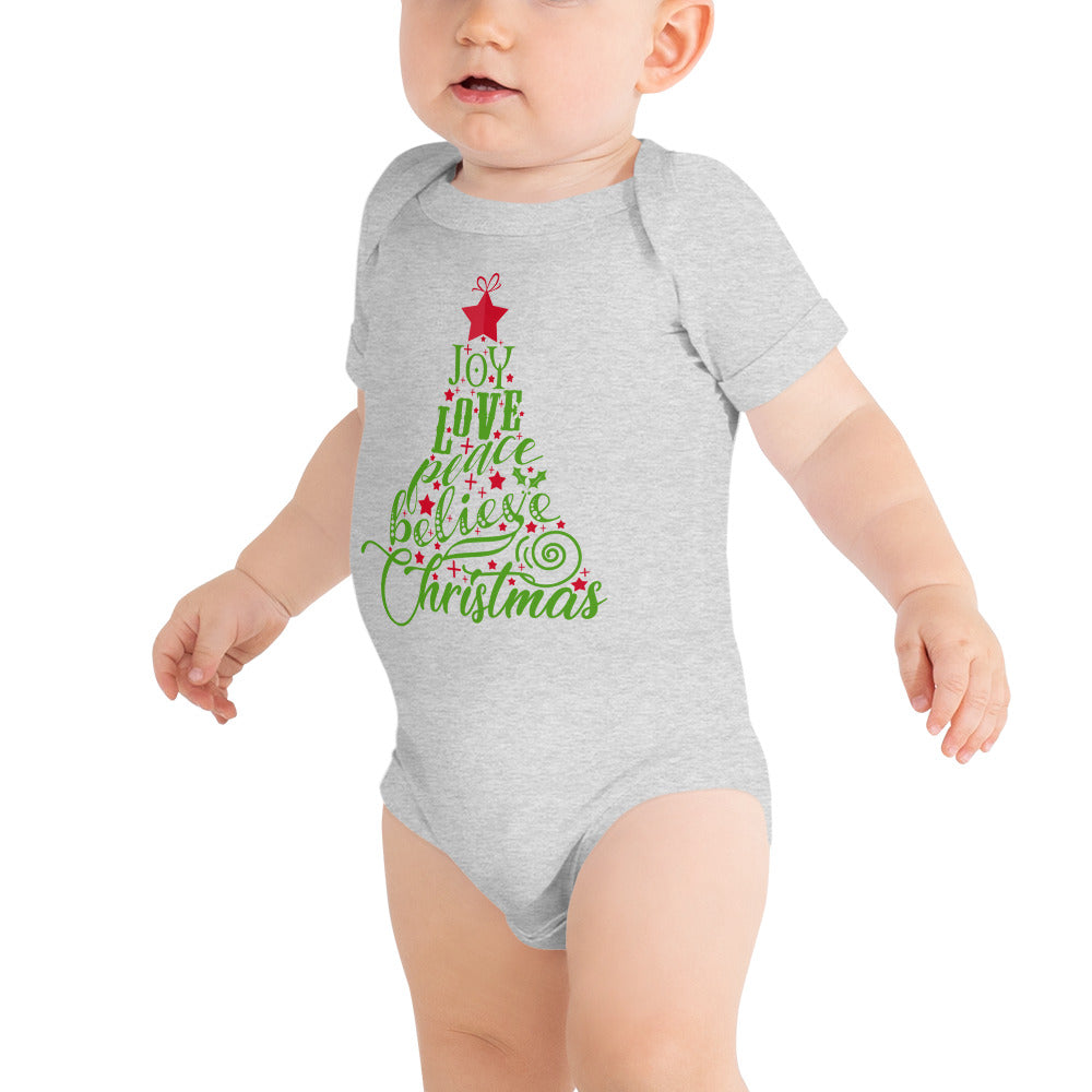 Joy Love Peace Believe Baby short sleeve one piece - Several Colors Available