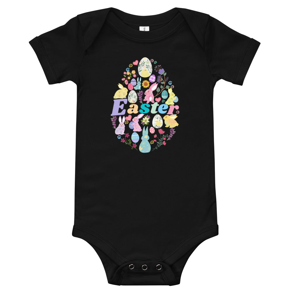 Easter Egg Bunny Baby Short Sleeve One-Piece