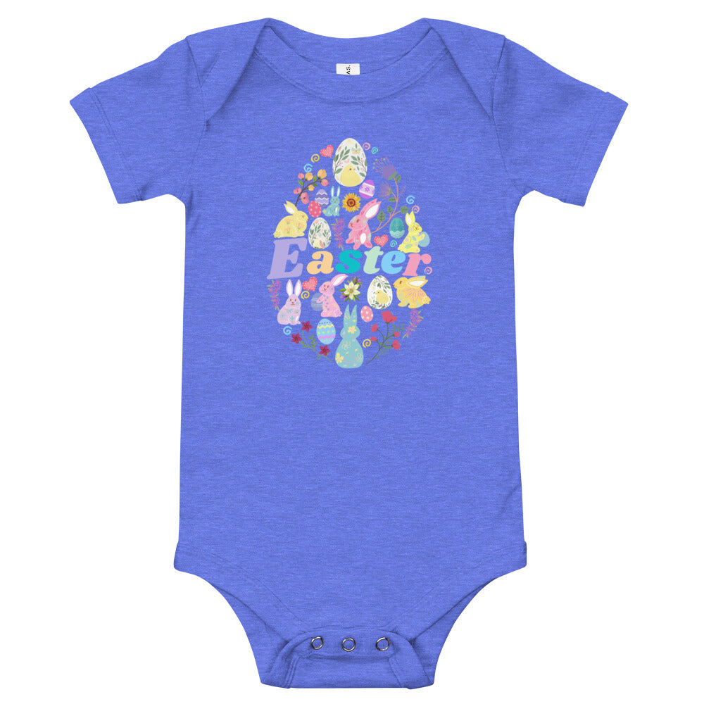 Easter Egg Bunny Baby Short Sleeve One-Piece