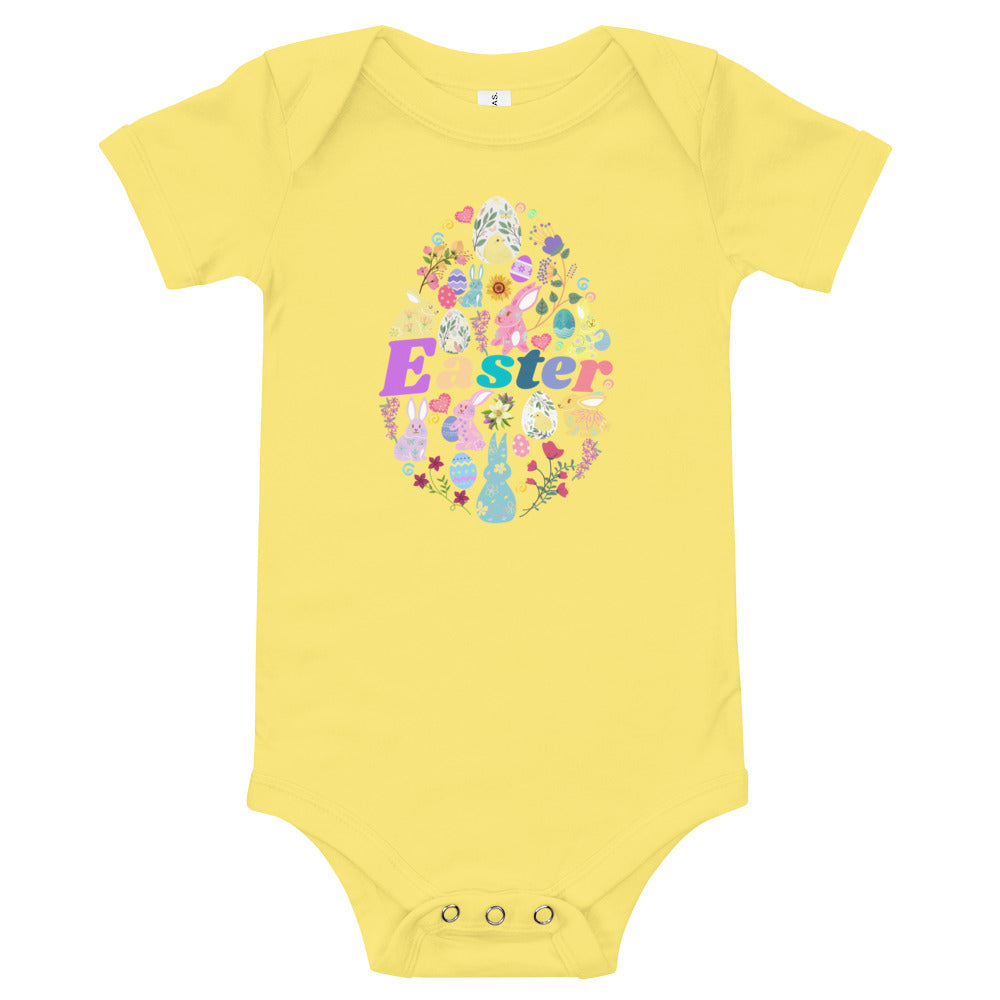 Easter Egg Bunny Baby Short Sleeve One-Piece