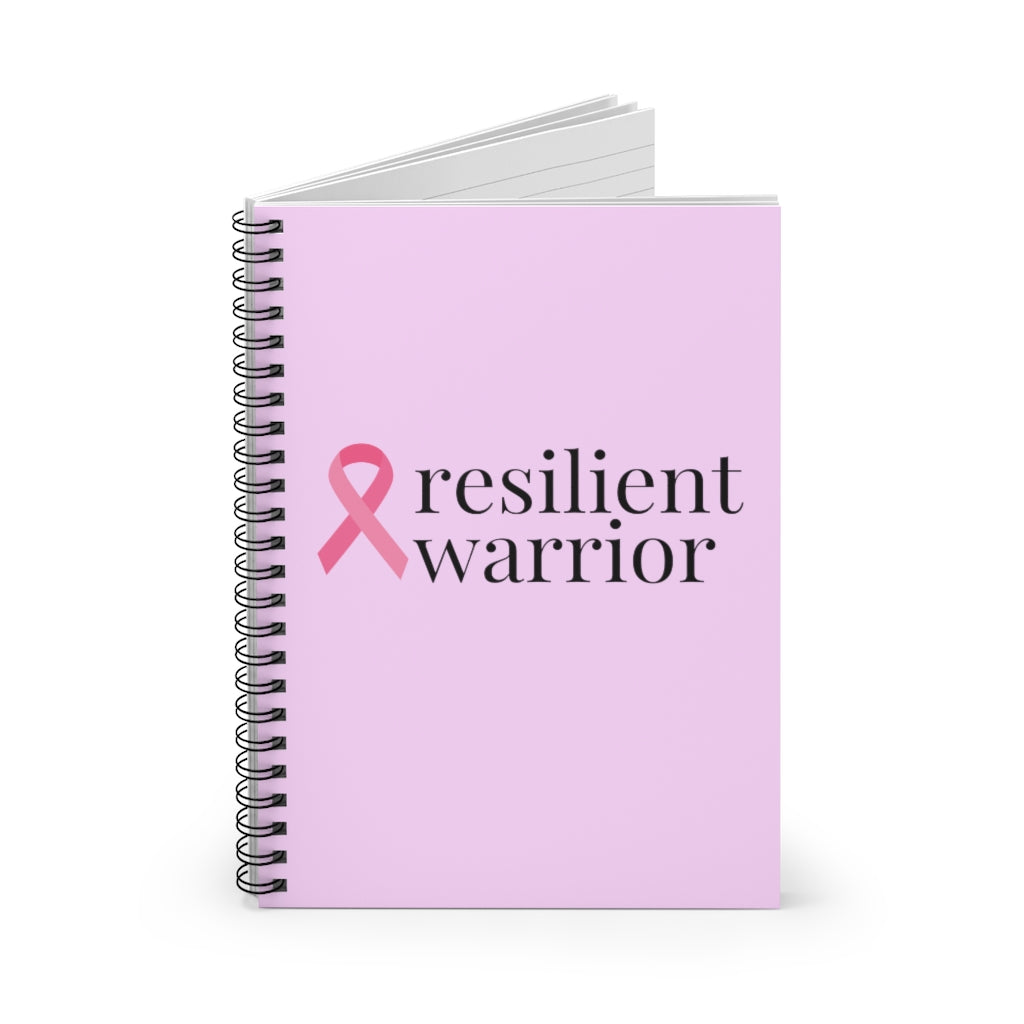 Breast Cancer resilient warrior Spiral Journal - Ruled Line (Pink)
