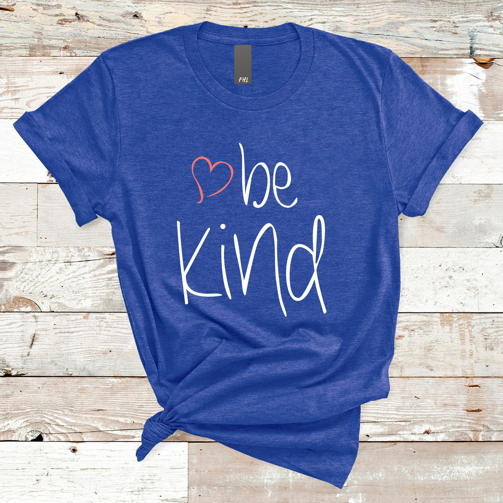 be kind Heart Heather True Royal T-Shirt