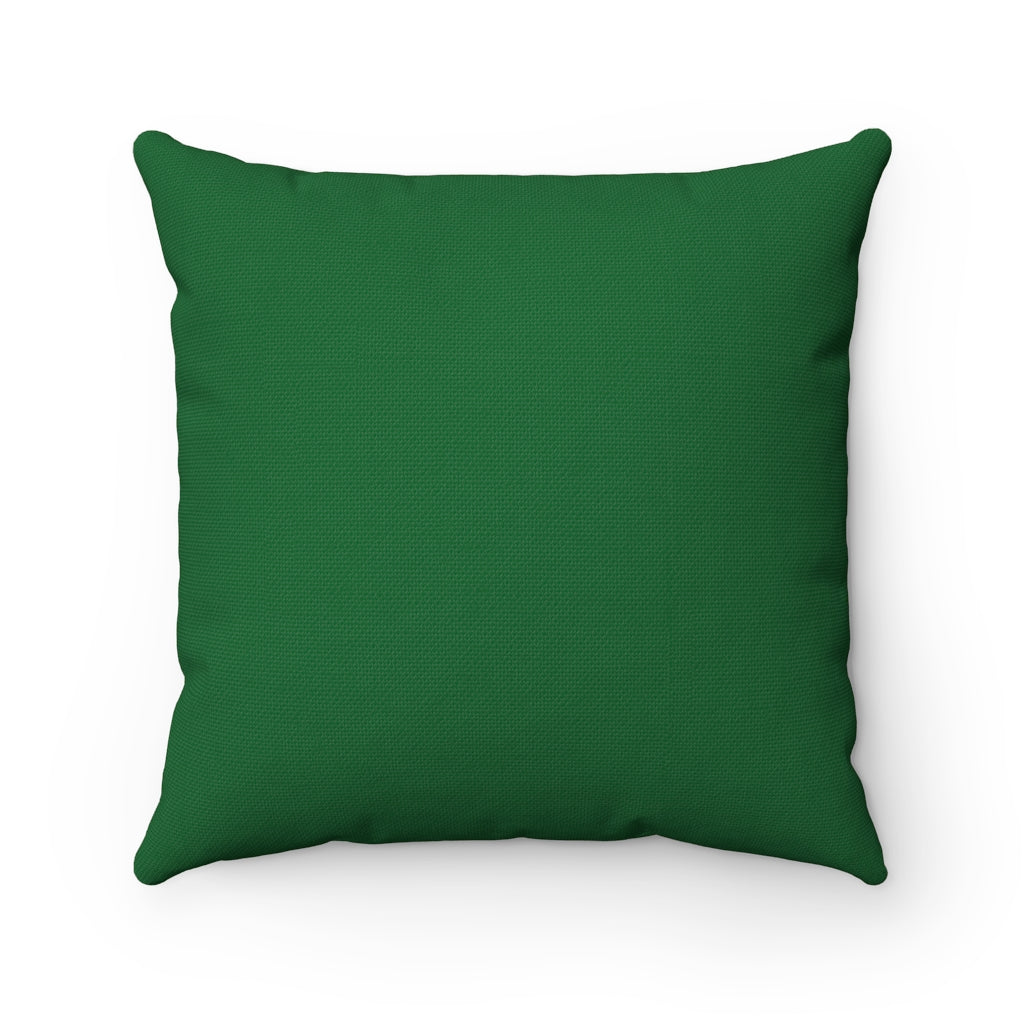 not a creature was stirring Green Square Pillow (20 X 20)