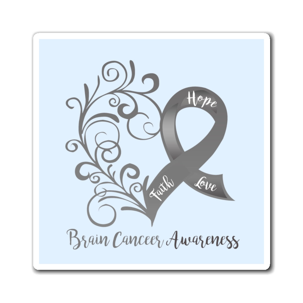 Brain Cancer Awareness Magnet (Light Blue) (3 Sizes Available)