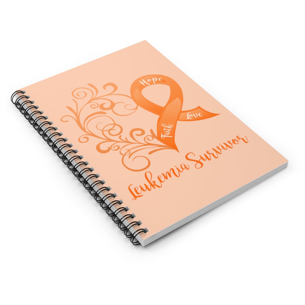 Leukemia Survivor Orange Spiral Journal - Ruled Line