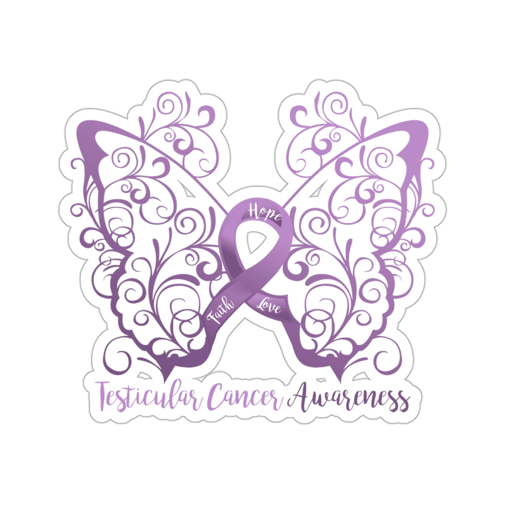 Testicular Cancer Awareness Butterfly Sticker (3x3)
