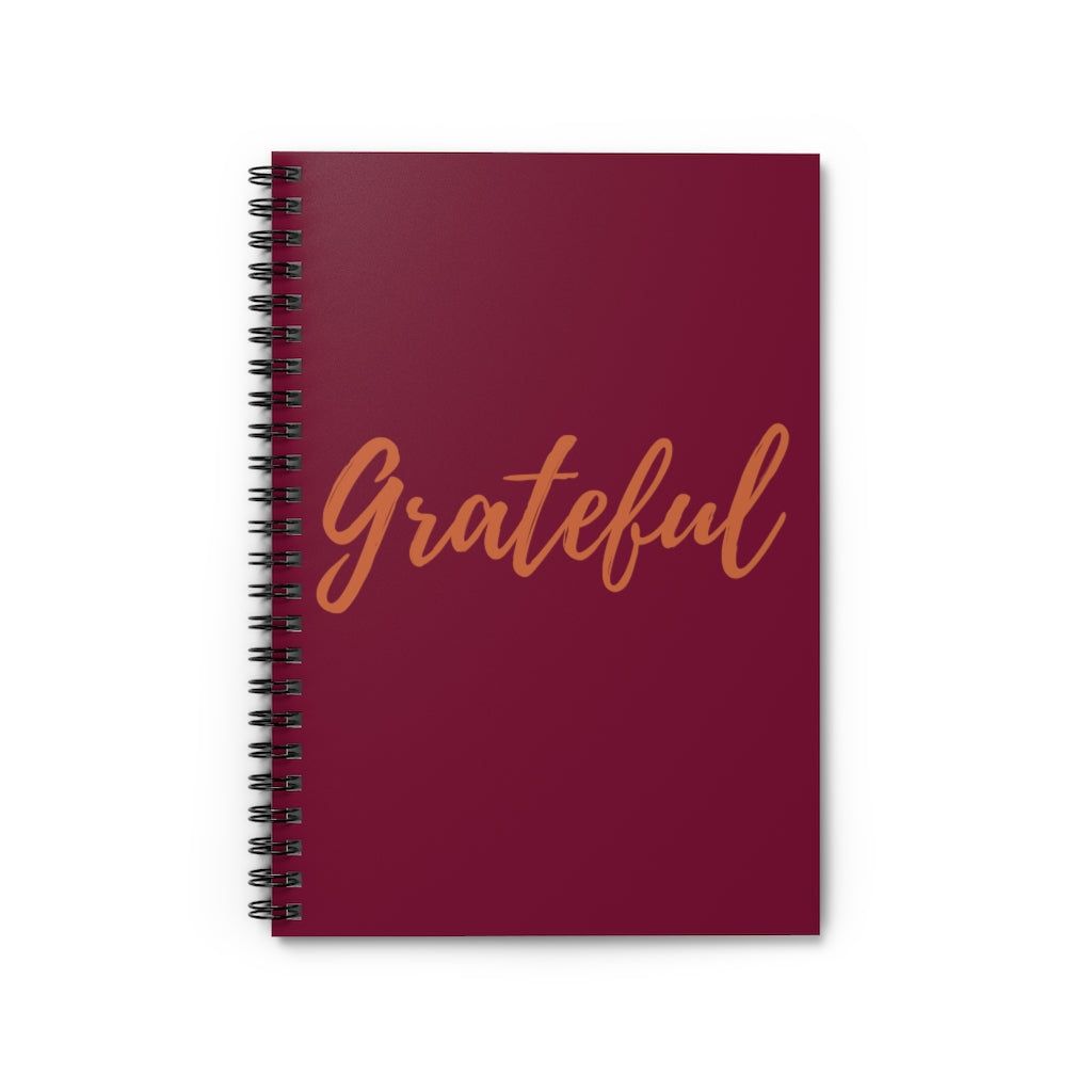 Grateful Script Maroon Spiral Journal - Ruled Line