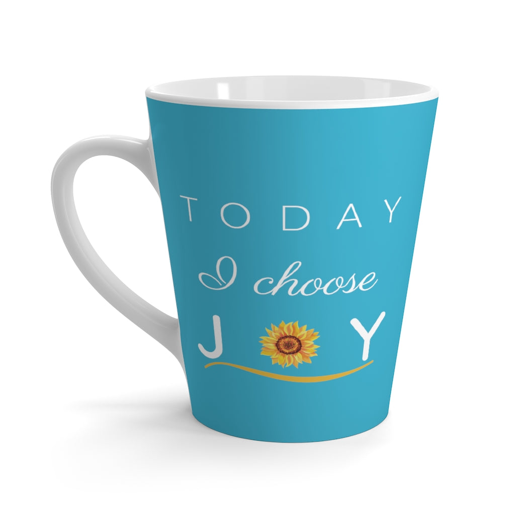 "Today I Choose Joy" Aqua Latte Mug (12 oz.)