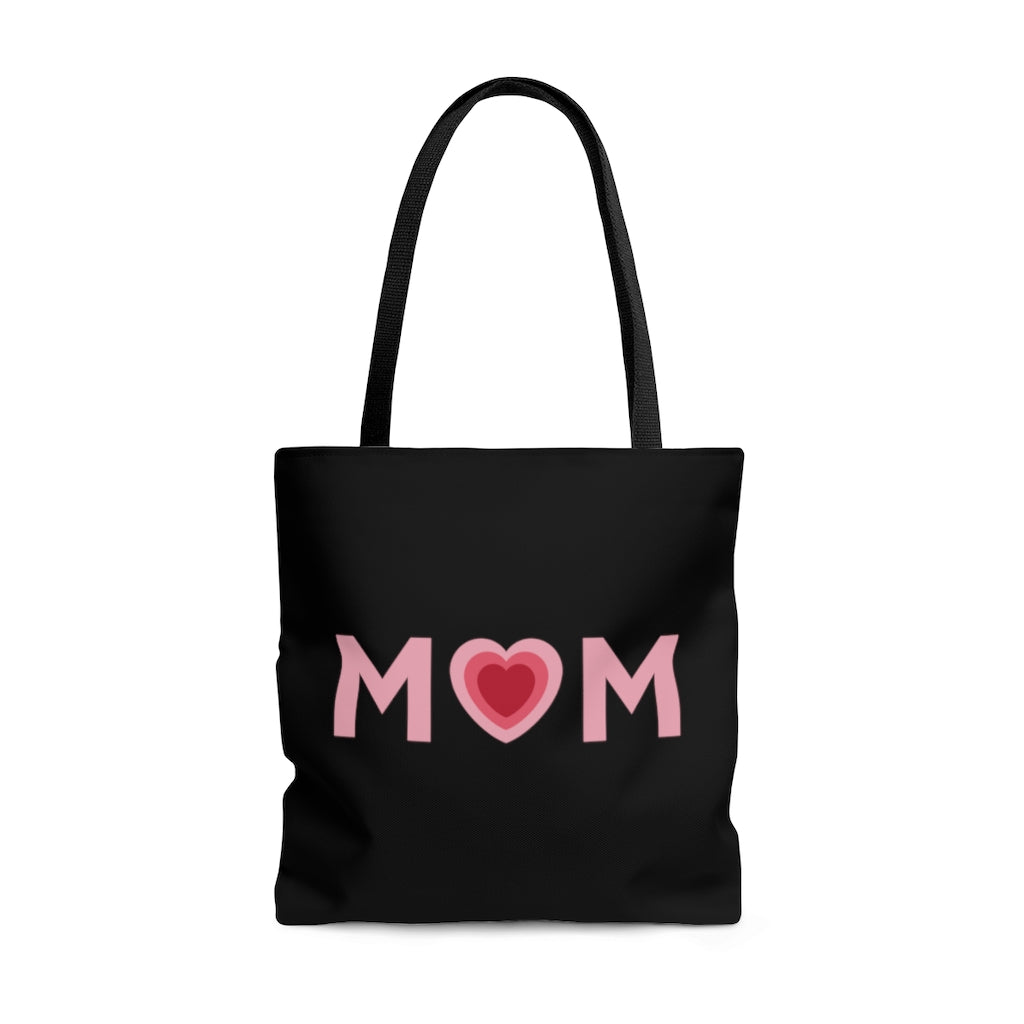 Mom Heart Large "Black" Tote (Dual Sided Design)