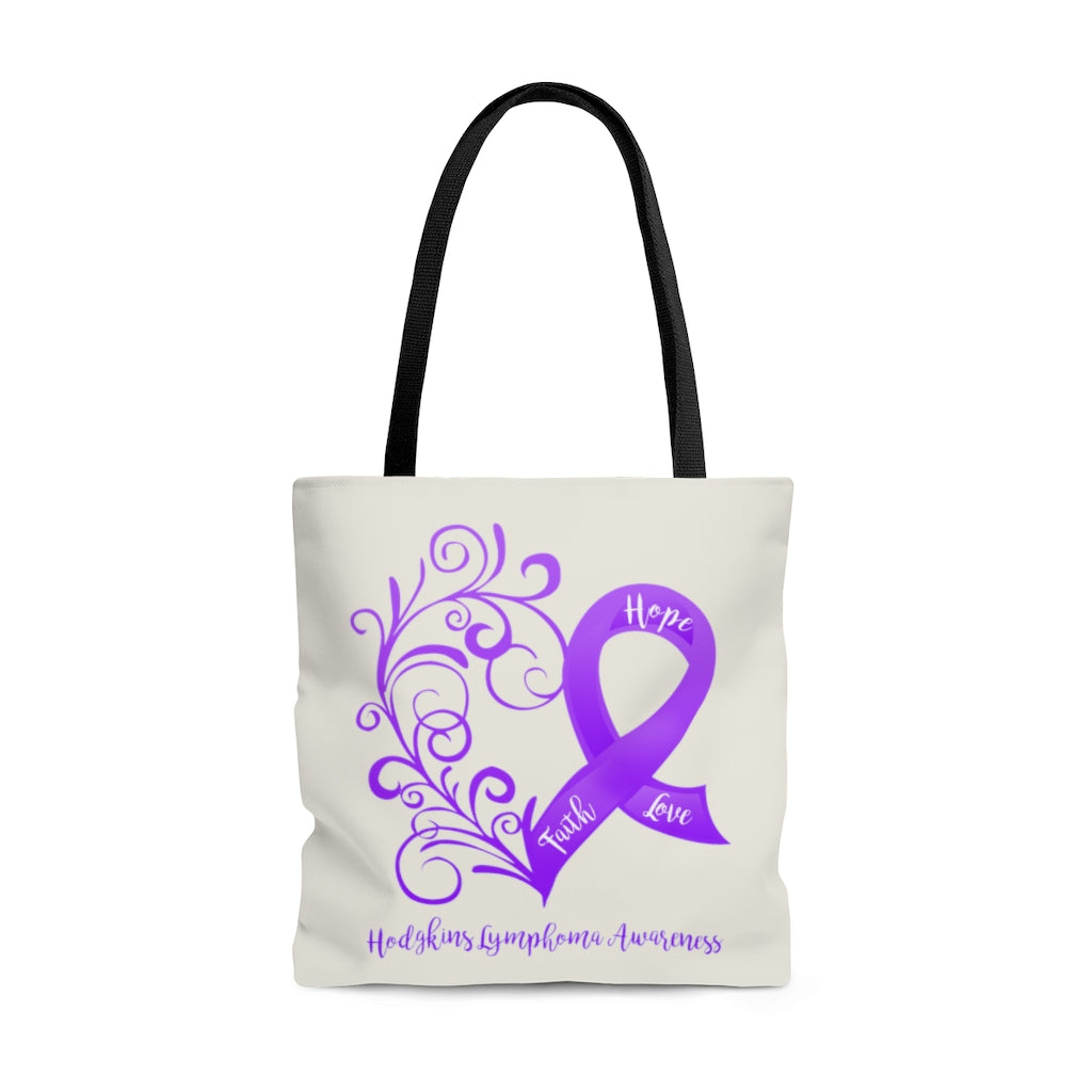 Hodgkins Lymphoma Awareness Large "Natural" Tote Bag (Dual Sided Design)