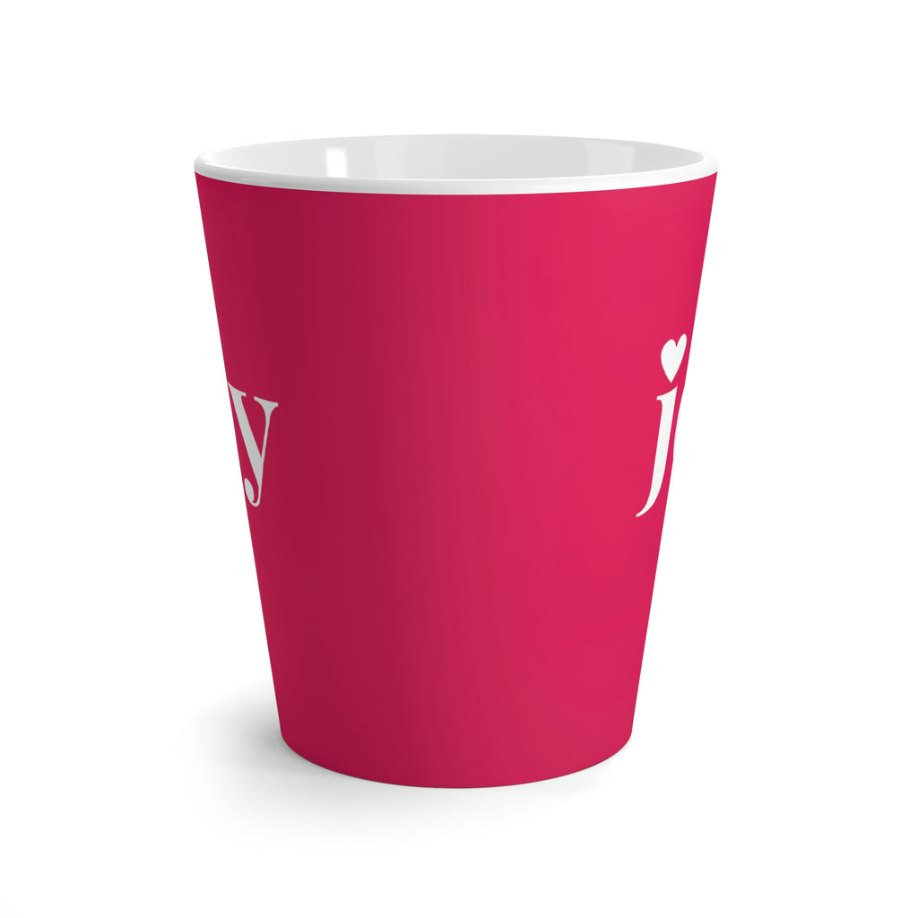 joy Heart Raspberry Latte Mug (12 oz.) (Dual-Sided Design)