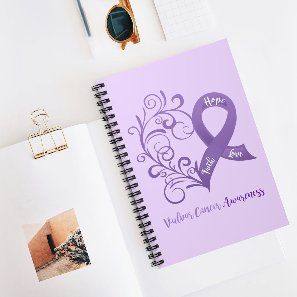 Vulvar Cancer Awareness Lavender Spiral Journal - Ruled Line