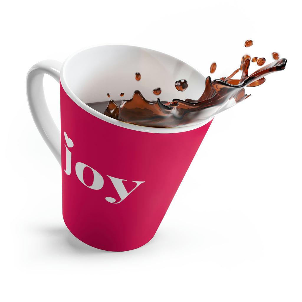 joy Heart Raspberry Latte Mug (12 oz.) (Dual-Sided Design)