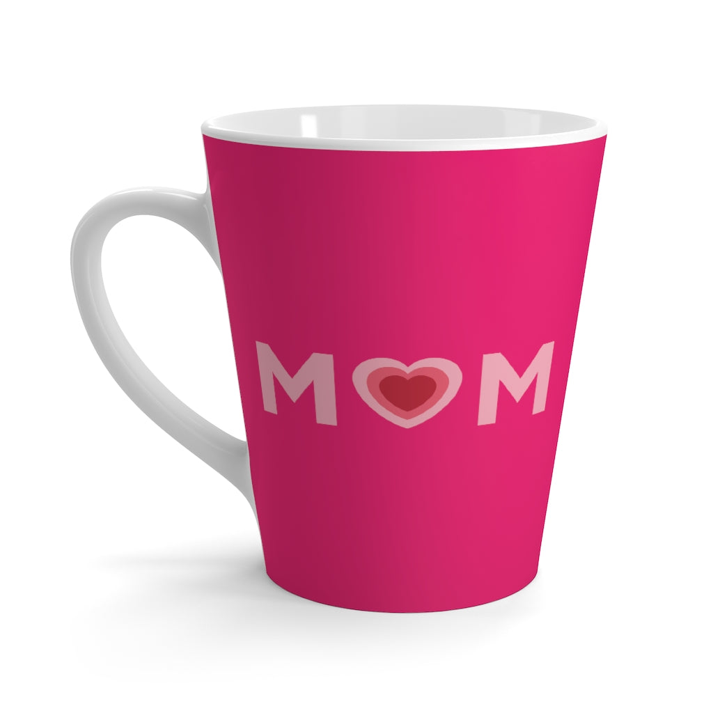 Mom Heart Raspberry Latte Mug (12 oz.)