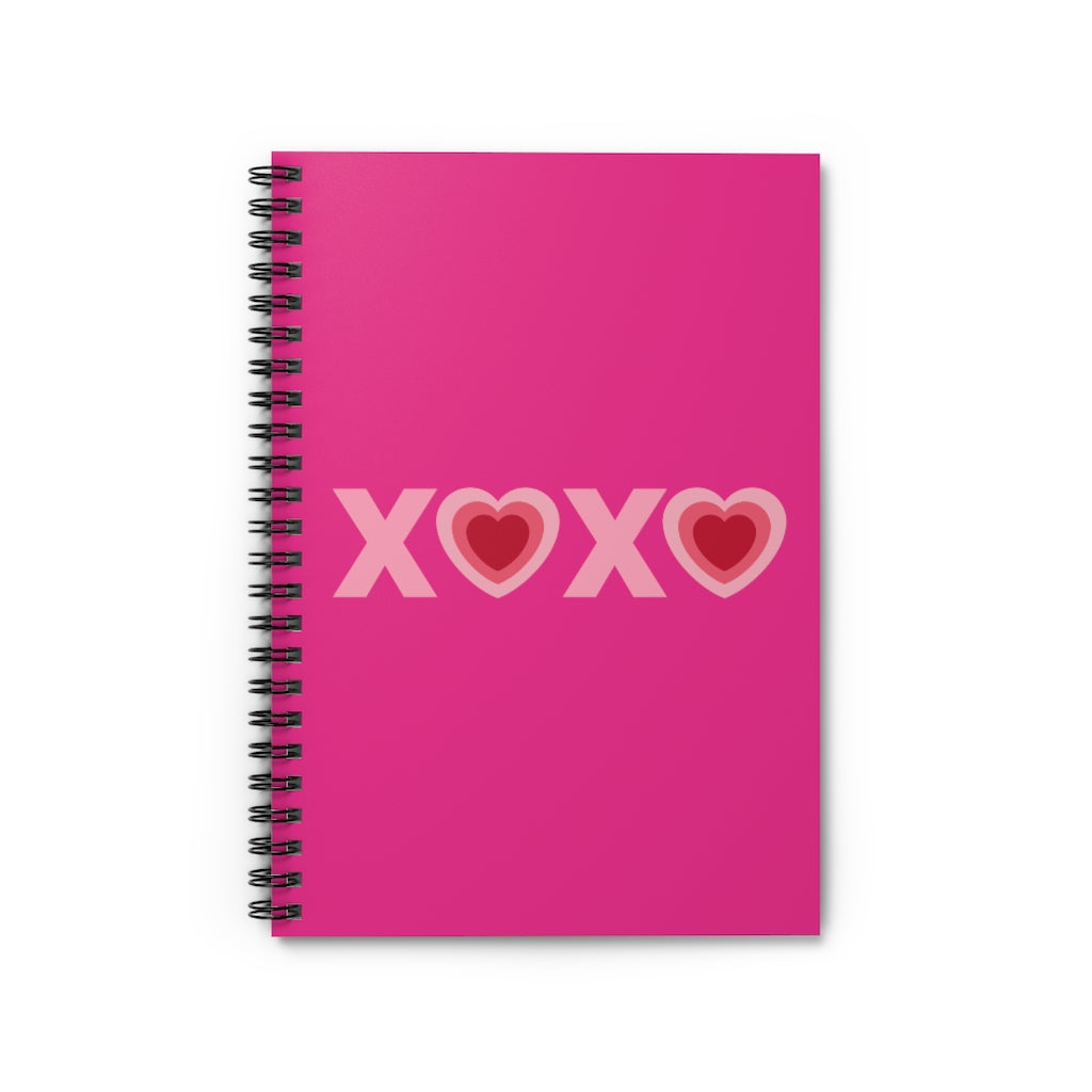Valentines XOXO Heart Spiral Journal - Ruled Line