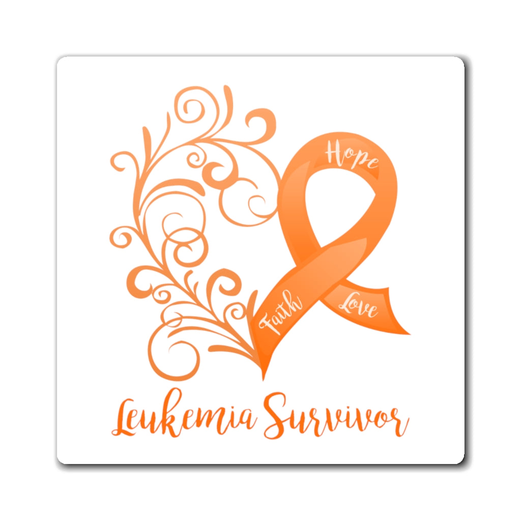 Leukemia Survivor Orange Magnet (3 Sizes Available)