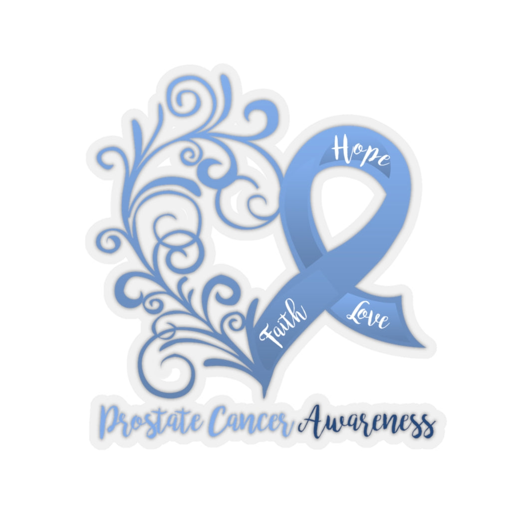 Prostate Cancer Awareness Heart Car Sticker (6 X 6)