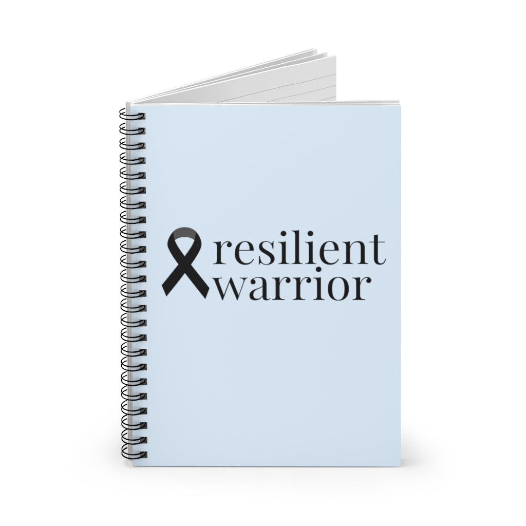 Melanoma & Skin Cancer resilient warrior "Light Blue" Spiral Journal - Ruled Line